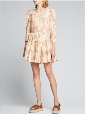 LOVESHACKFANCY Lienzo Floral-Print Short Cotton Dress 6